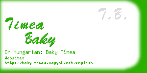 timea baky business card
